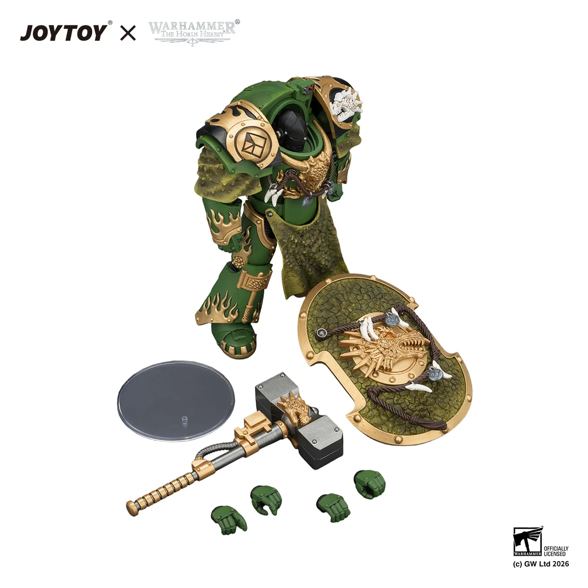 JOYTOY Warhammer The Horus Heresy Action Figures Salamanders Firedrake Terminator with Thunder Hammer Dragonscale Storm Shield view 6