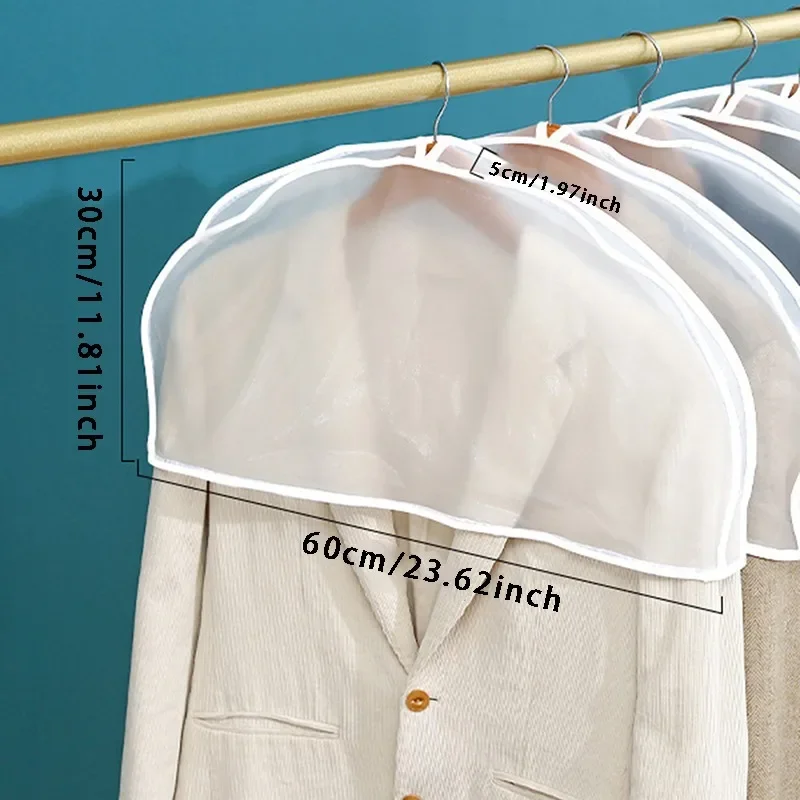 1-5 قطعة غطاء غبار الملابس فستان معلق دعوى معطف الملابس حامي حقيبة التخزين حالة الكتف الغبار خزانة المنظم #5