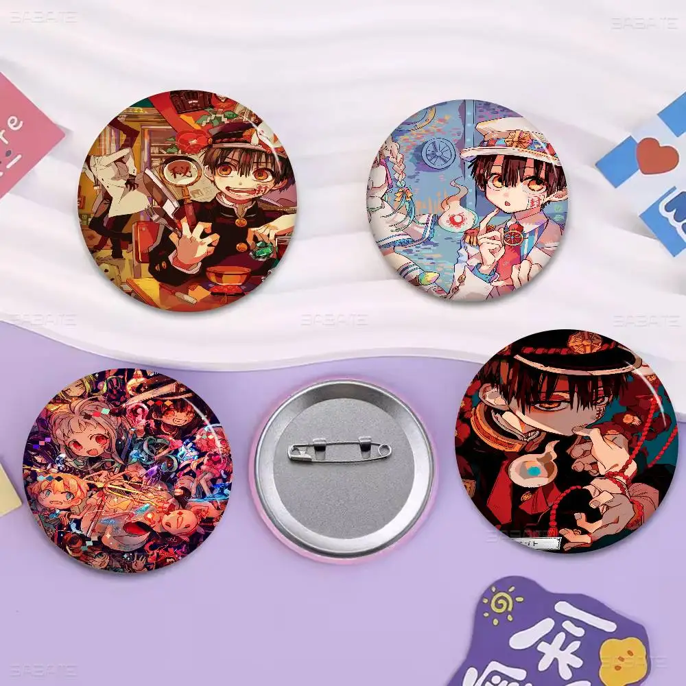 

anime Jibaku Shounen Hanako-kun Badges Creative Tinplate Soft Button Pins Animal Icon Brooch Lapel Backpack Badge Accessories