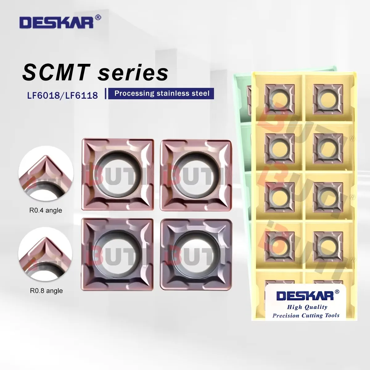 DESKAR 100% Original SCMT09T304 SCMT09T308 LF6018 LF6118 Lathe Turning SCMT Series Machining Stainless Steel Blade Tools Turning