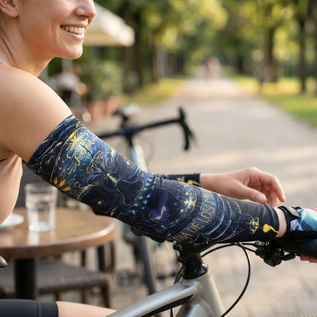 

Sun Protections Ice Silk Arm Sleeves for Outdoor Cycling Hiking Unisex Breathable UPF50+ Quick Dry Arm Sleeve