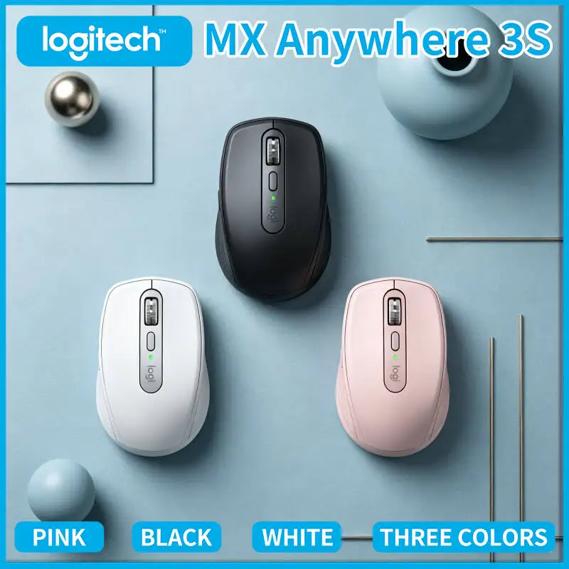 Logitech MX Anywhere 3S Office Mouse - 8K DPI Glass Tracking, MagSpeed Hyper-Scroll, USB-C Charging, Multi-Device Sync