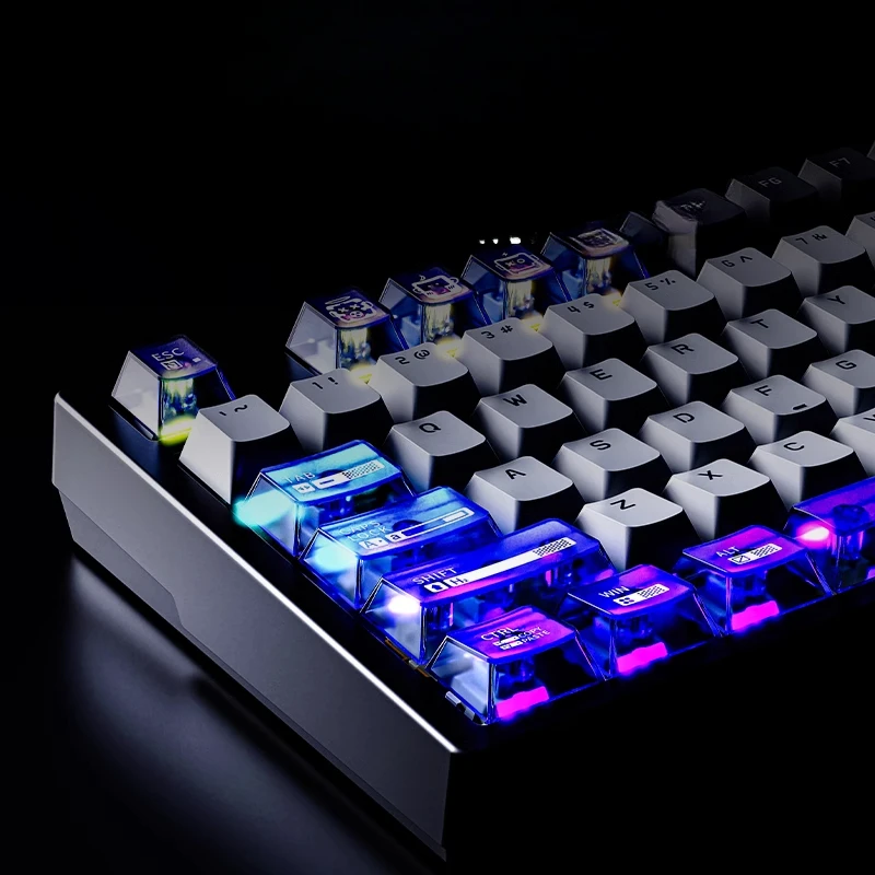 AKH036 Emerald Transparent Axis Keycap PC Frosted RGB Customized Mechanical Keyboard