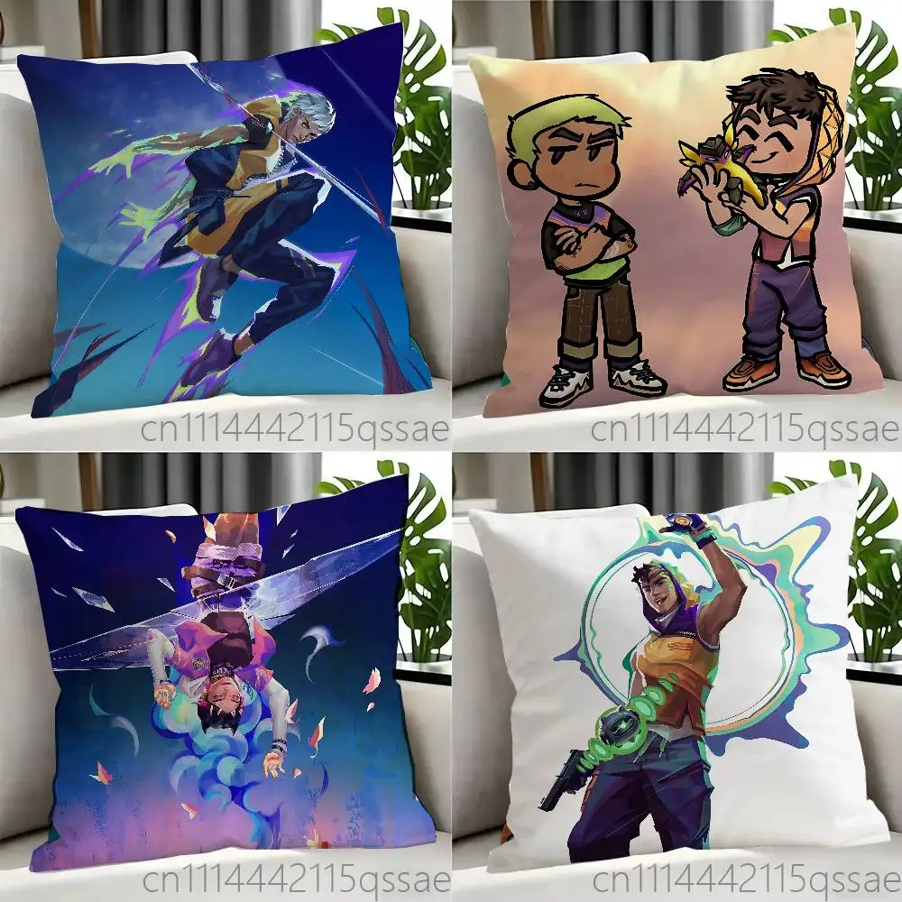 Miks V-ValorantS Game Pillow Case Square Bedroom Sofa Leisure Comfort Cushion Car Home Decoration