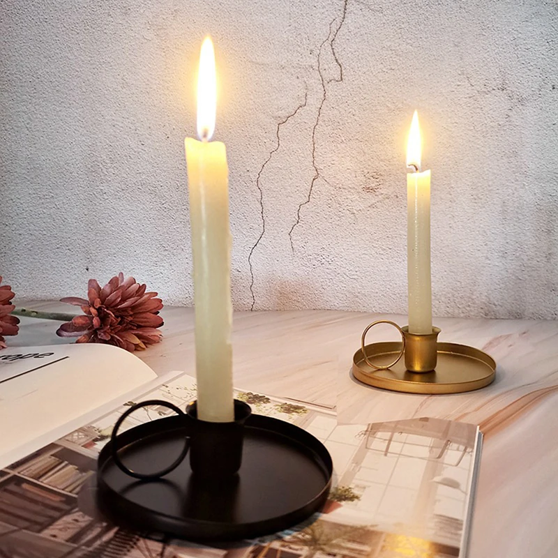 1pcs Metal Iron Creative Candlestick Wedding Party Vintage European Retro Style Desktop Adornment Candle Holder