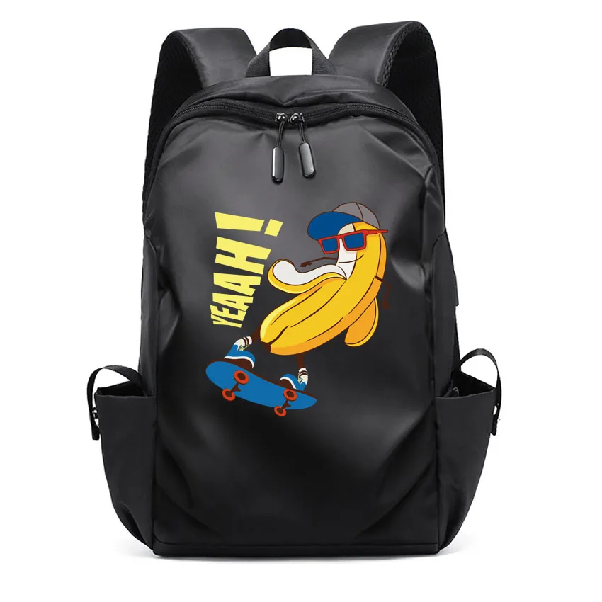 Waterproof Men's Business Laptop Backpack College School Backpack for Boy Girl Book Bags Cartoon Anime Banana Pattern Printed