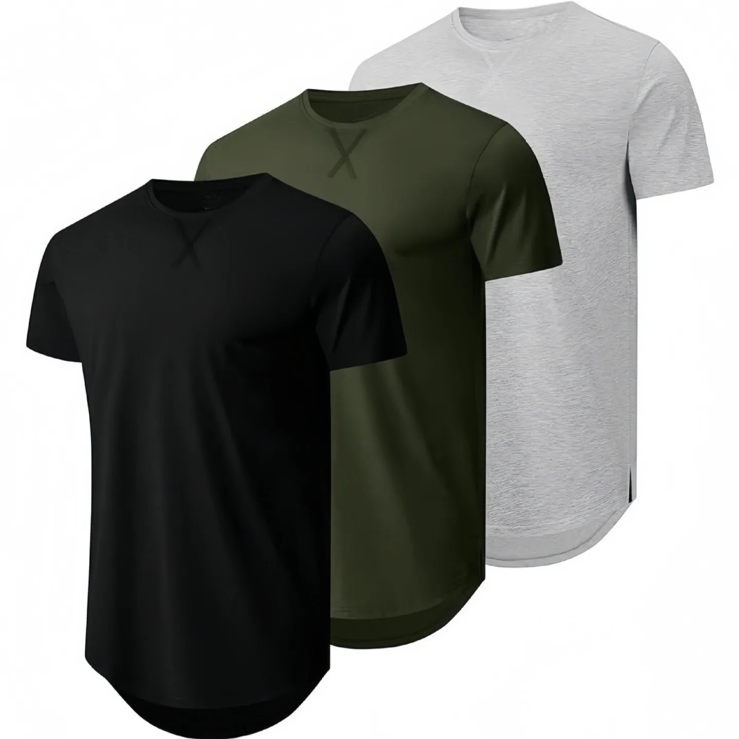 Casual Short Sleeve Top Sporty Casual Pullover Crew Neck T Shirt with Topstitching Detail for Men Daily Spring Summer Autumn