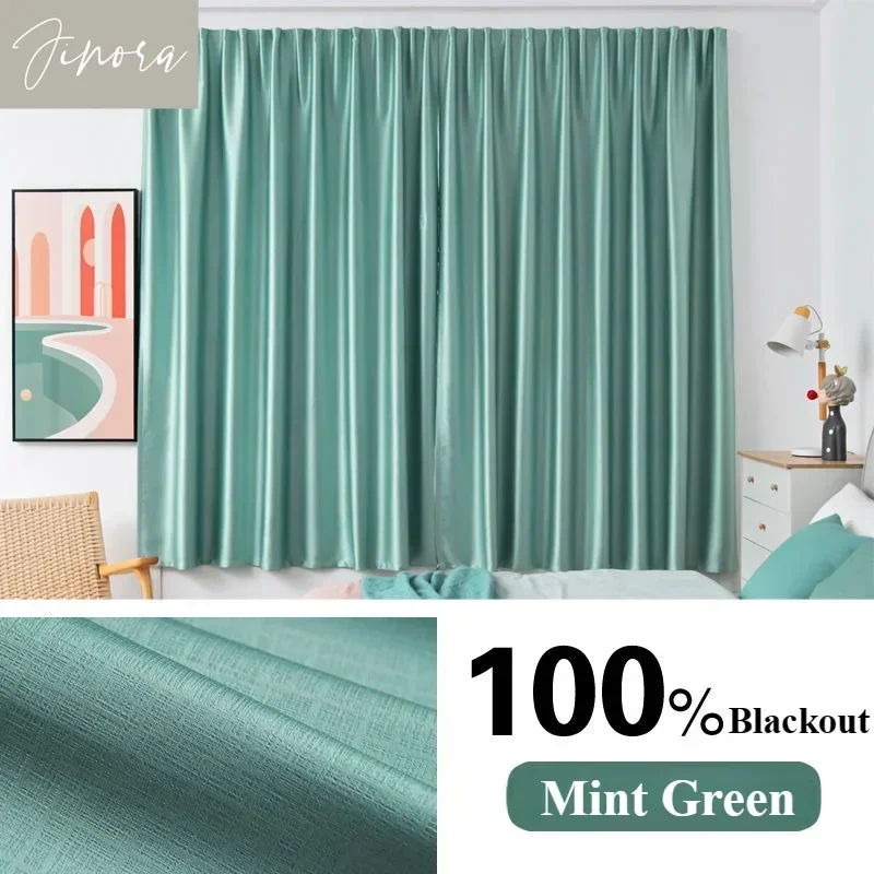 

100% Full Blackout Curtains for Living Room Bedroom Dining Punching Installation Self-adhesive Sunshade Window Decor Custom Size