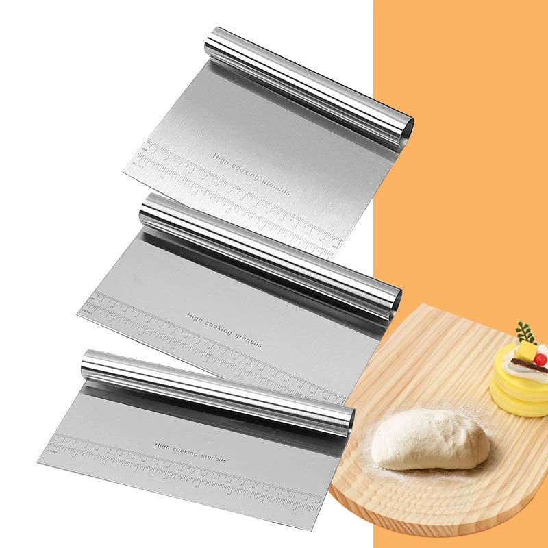 Cutting Tool Stainless Steel Scraper With Graduation Cutting Dough Scraping Intestines Non Stick Scraper Cutting Knife Mantou