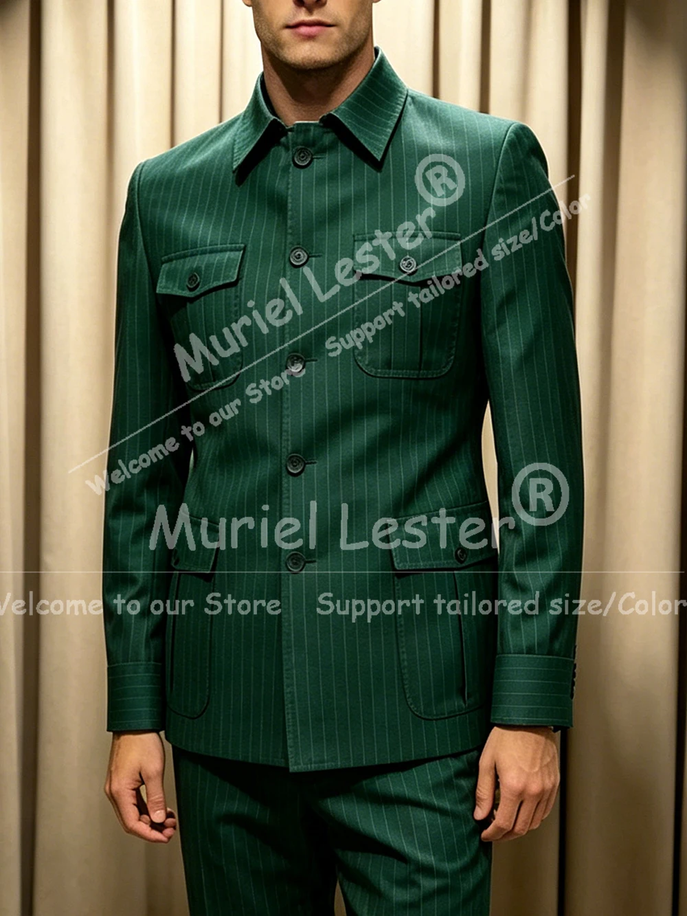 Costume d'affaires classique pour homme, ensemble 2 pièces, veste et pantalon style safari, smoking 