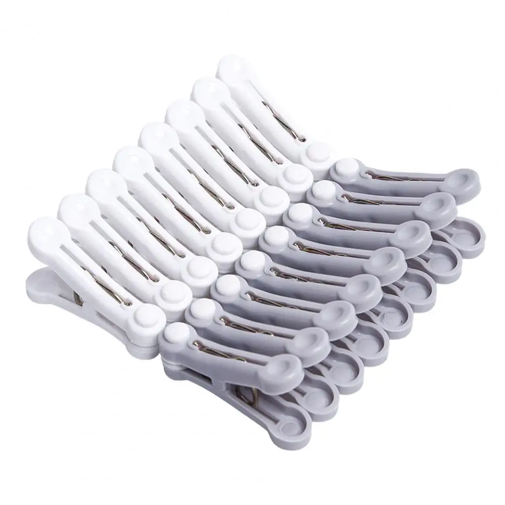 Laundry Room Accessories Heavy Duty Clothes Pins 16pcs Plastic Clothes Pins Set Non-slip No-trace Laundry Clips for Socks