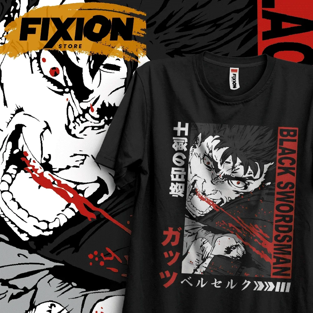 Manga T-shirt Berserk – Black Swordsman #EB [N] Anime Tee