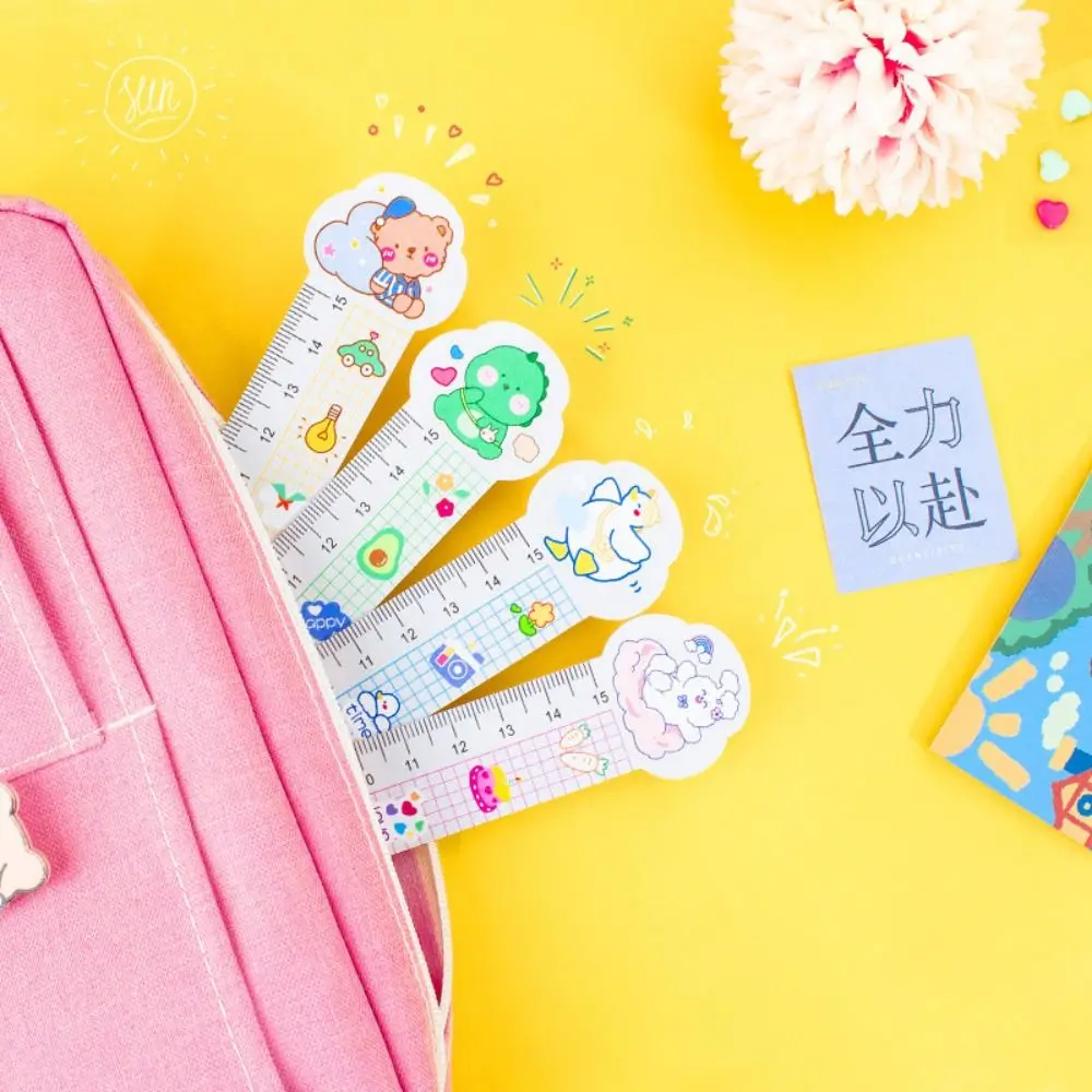 Cute Measuring Ruler Dinosaur Bear Pattern Cartoon Animal Soft Ruler Plastic Soft Study Stationery Children Drawing