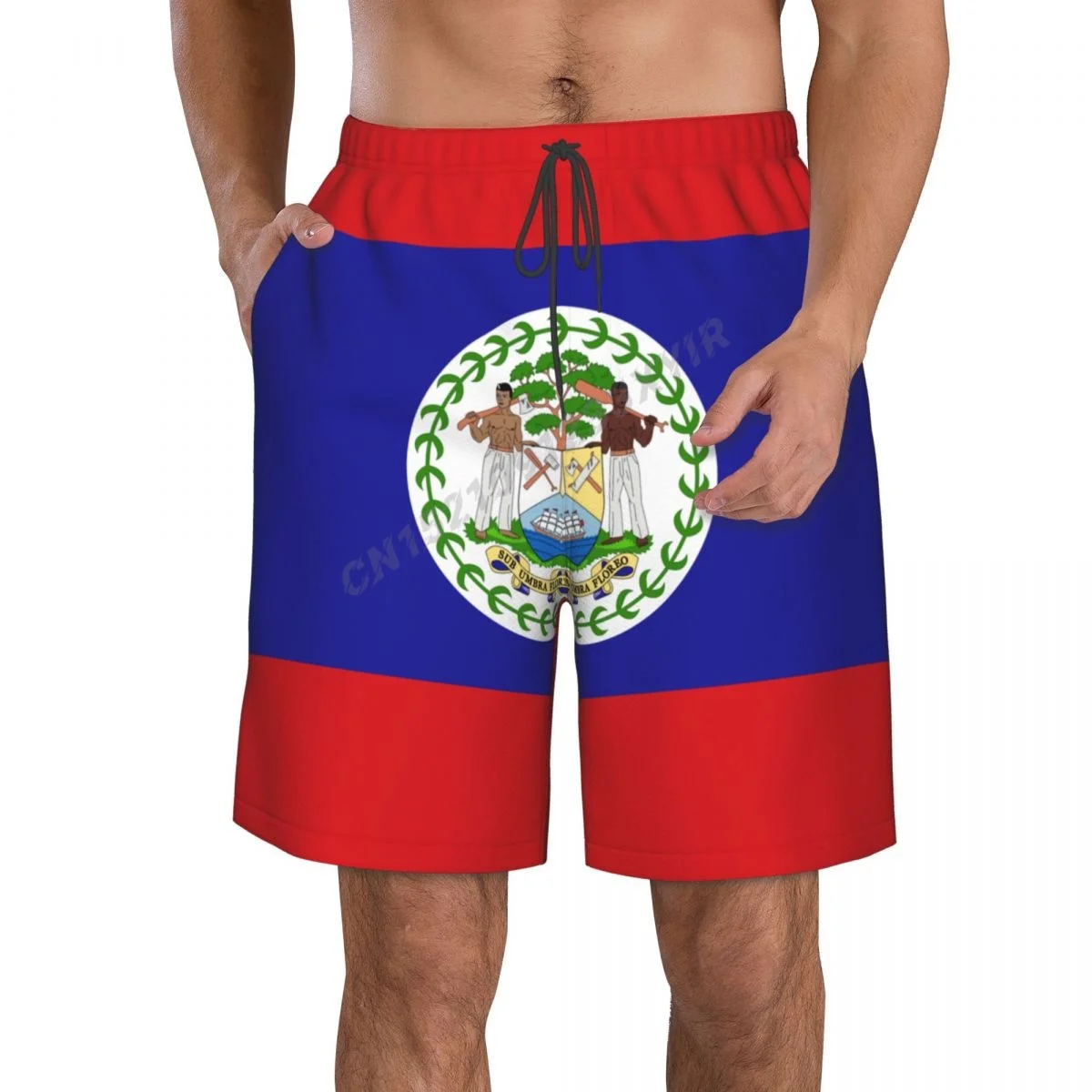

Summer Men's Belize Flag Beach Pants Shorts Surfing M-2XL Polyester Swimwear Running