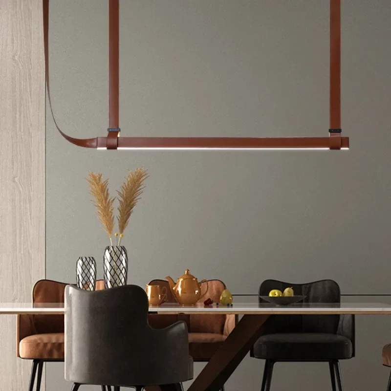 Lámparas colgantes Led modernas de cuero para comedor, mesa de centro, accesorios de cocina, candelabro, accesorio de iluminación para decoración del hogar