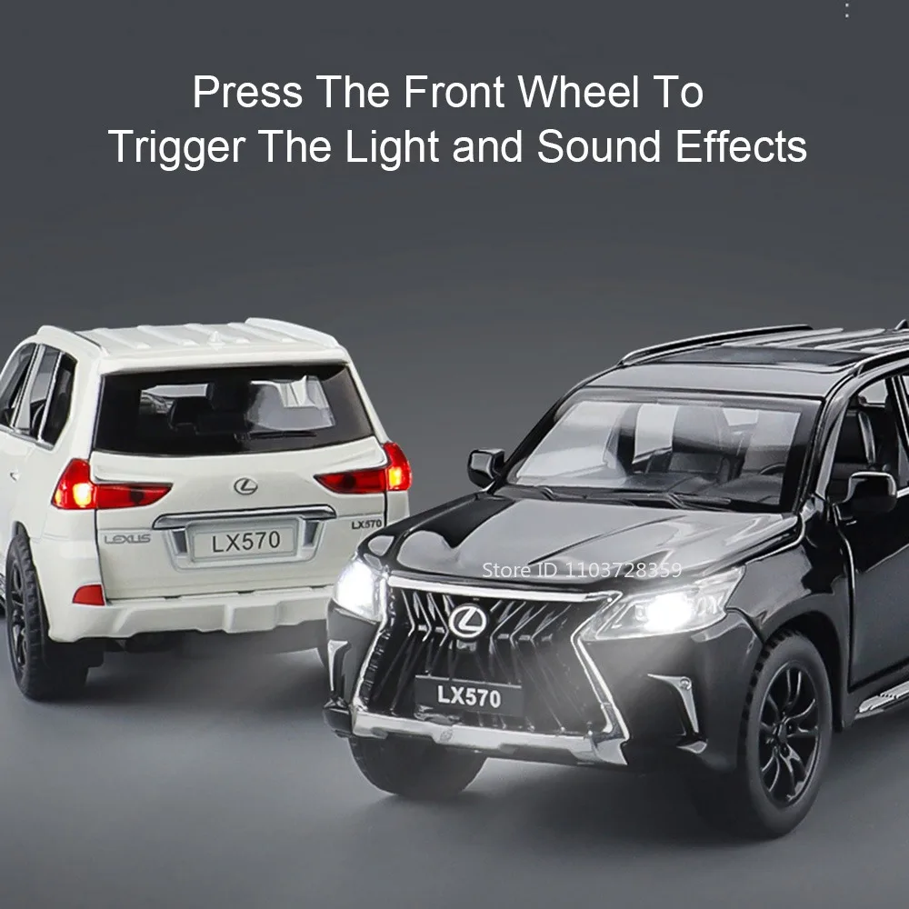 1:32 LX570 LM300H نموذج مصغر لعبة سيارات سبيكة دييكاست الصوت ضوء الأبواب مفتوحة التراجع زخرفة ألعاب السيارات للأولاد هدايا