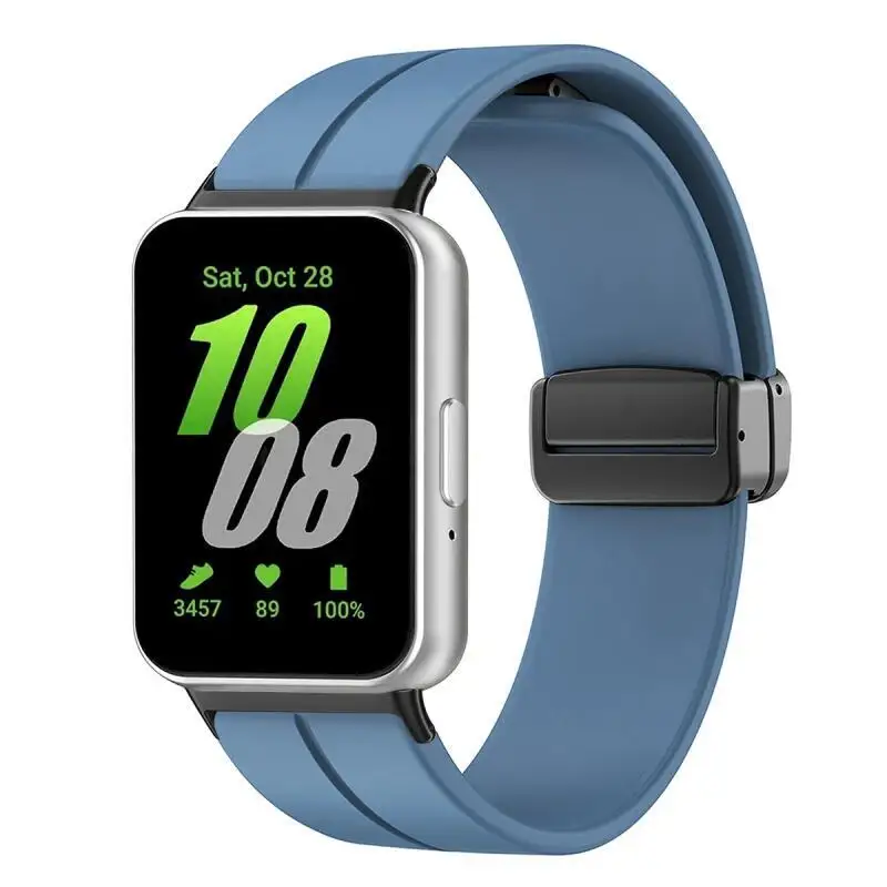 Magnetisches Armband für Samsung Galaxy Fit 3, Metallverbinder, Smartwatch-Armband, Correa Galaxy Fit 3, Silikonarmband-Zubehör – Detail 4