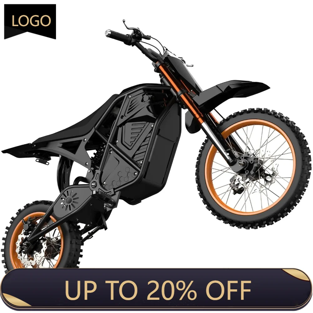 QQA 14/12-Inch Off-Road Tires 3000W Center Drive Motor 265-Pound Electric Motorcycle with Adjustable Hydraulic Nitrogen Shock Ab