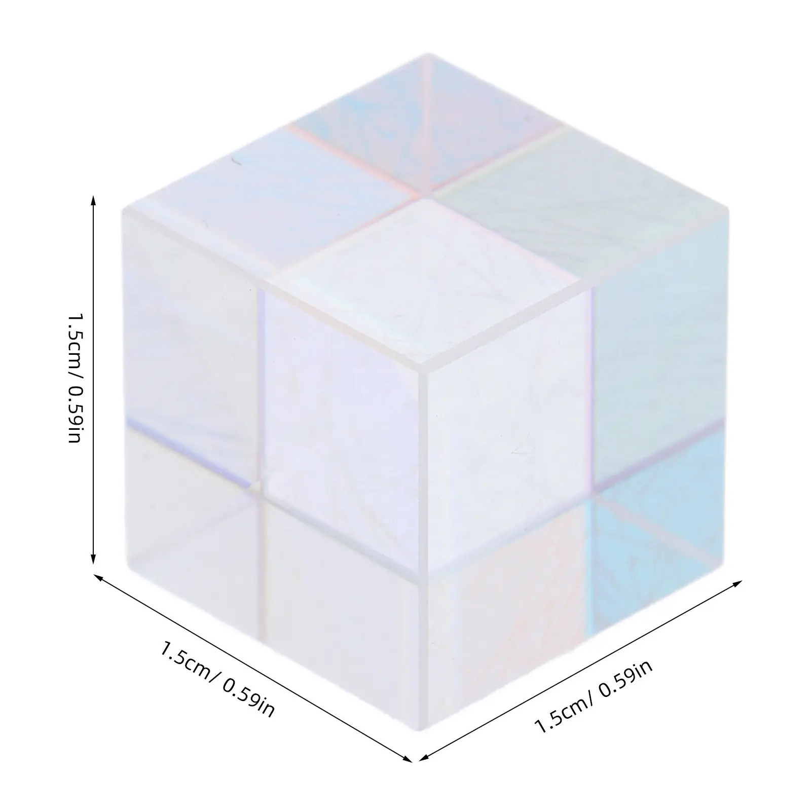 Glass Prism Cube for Physics Experiments – Light Refraction, Spectrum Dispersion & RGB Demo, Desktop Crystal Decor