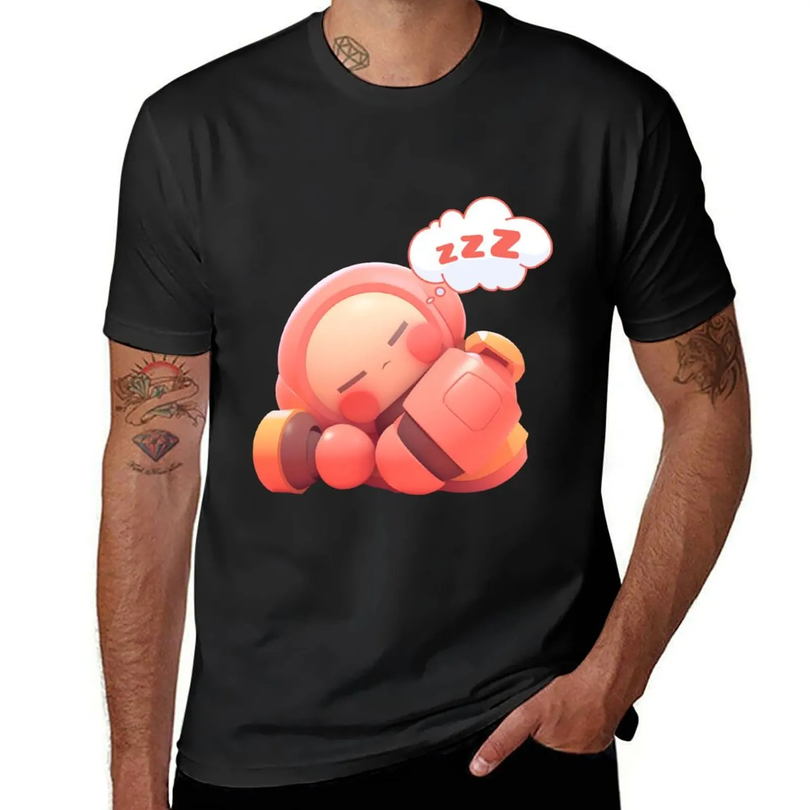 

Peach Fuzz Sleeping Robot PFSR-1 (transparent background) T-Shirt Blouse blacks mens funny t shirts