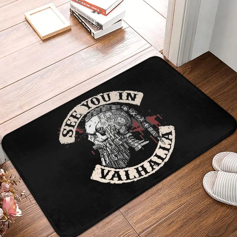 See You In Valhalla Front Door Floor Entrance Mat Norse Viking Odin Ragnar Bathroom Kitchen Doormat Living Room Carpet Rug