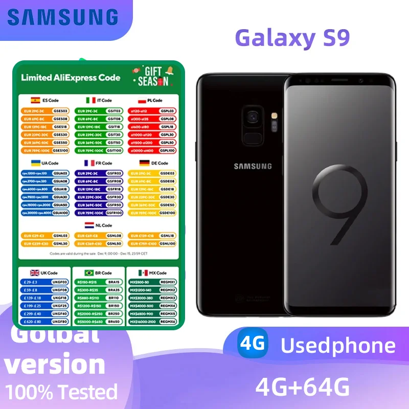 Samsung Galaxy S9 4G  4GB RAM 64GB ROM Dual Sim Octa Core Global Version 5.8