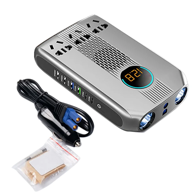 

200W Power Inverter Dc12vto AC220V Multifunctional Car Charger QC3.0/4.0 PD3.0 Phone Charger 3-Sockets Power Adapter