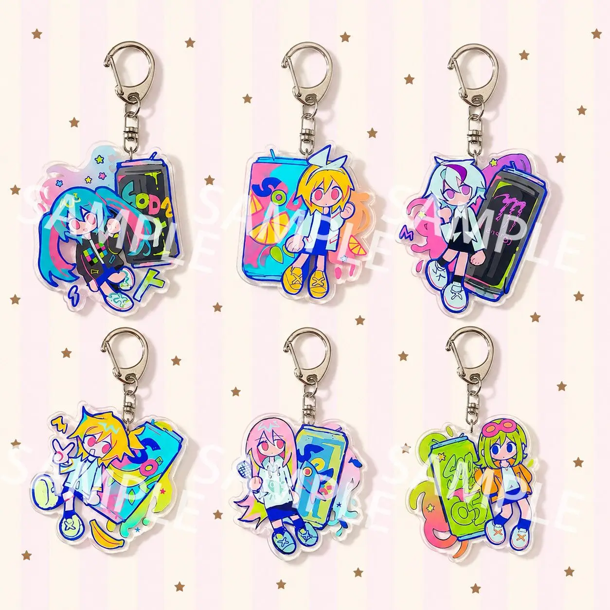Hatsune Miku Fan‑Made Double‑Layer Acrylic Keychain Kagamine Len/Megurine Luka  Bag PendantCollectible Vocaloid Decor Gift