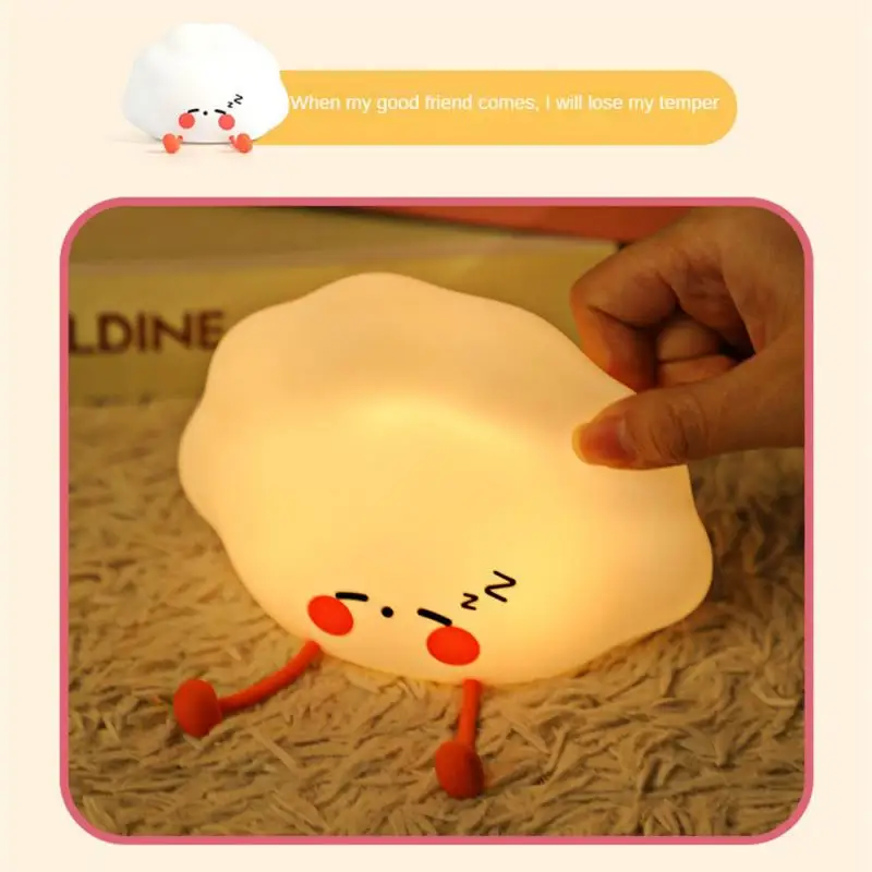 Lámpara de silicona, luz suave y cálida, luz Led de dos colores, luz nocturna, carga de batería, bolas de masa de vida, luz para dormir, iluminación Pat Light