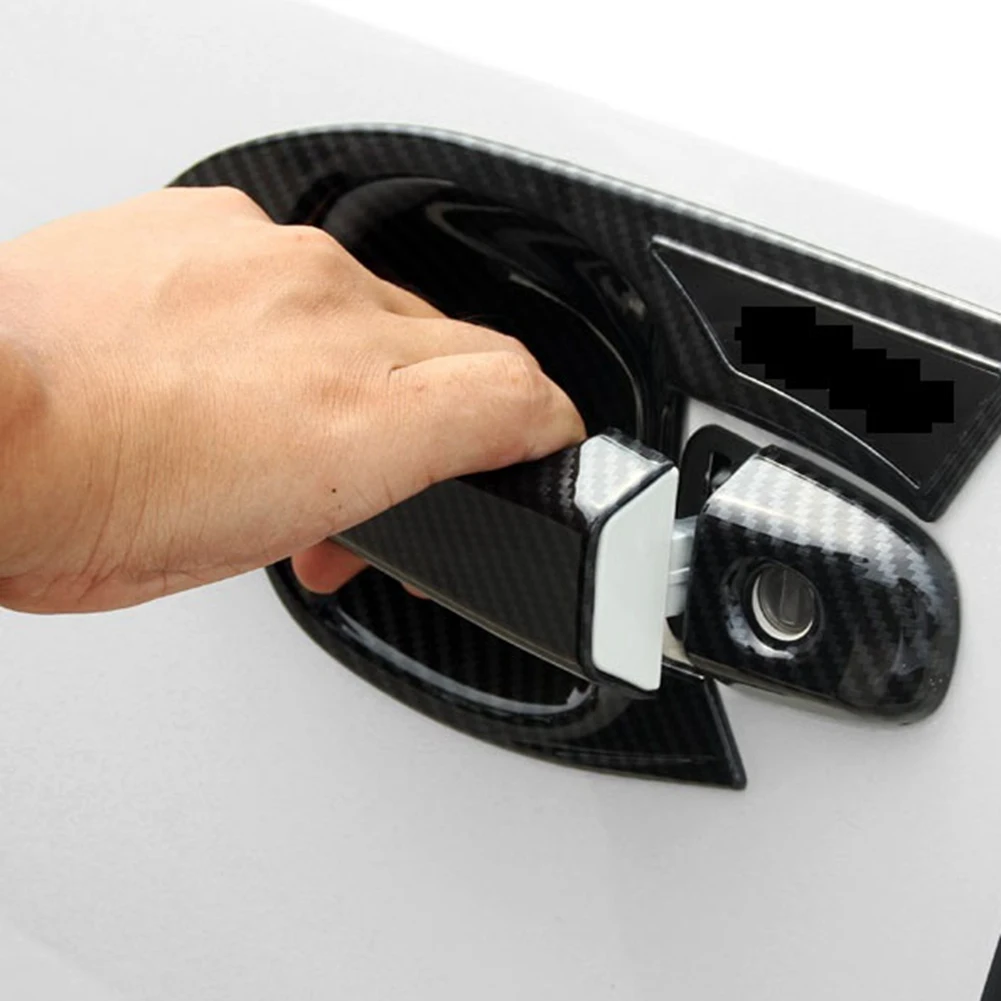#44N (Carbon fiber & black)Auto Car Front Door Handle Bowl Cover Protective Trim Carbon Fiber,Automotive Parts & Accessories