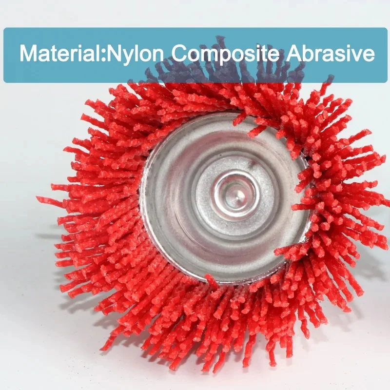 Nylon Cup Brush Abrasive Wire Wheel Brush for Drill Rotary Tool Wood Polishing Deburring Cleaning Cleaning Furniture 1/4" Shank view 2
