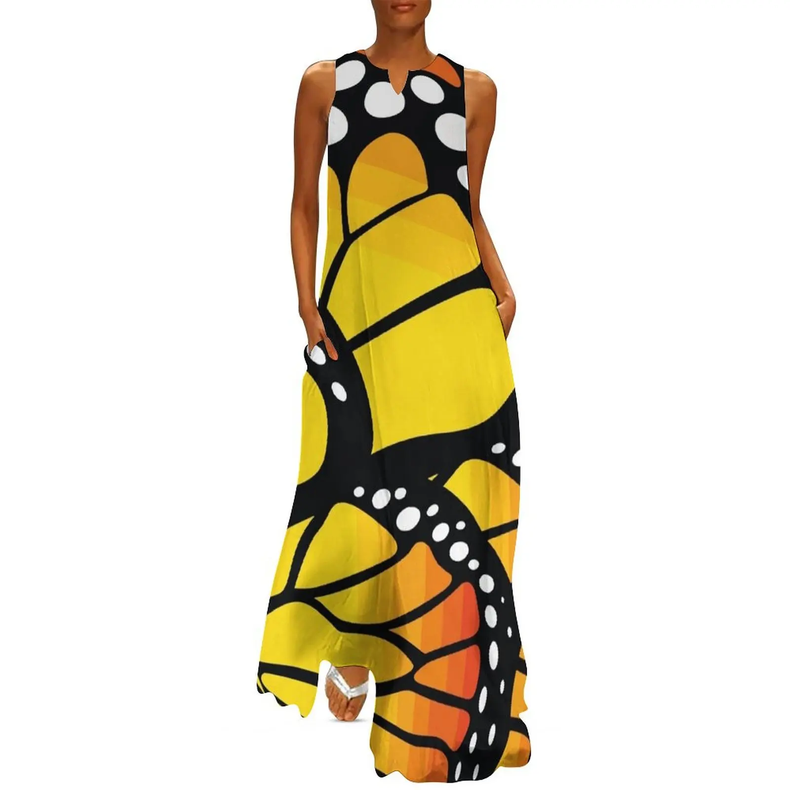 

Beautiful Monarch Butterfly - Orange Long Dress dresses for women 2025 women's elegant loose dresses Dress