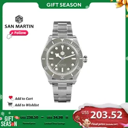 San Martin 40mm Brand Business Men Steel Watch Vintage BB58 NH35 Diver Luxury Automatic Mechanical Wristwatch Sapphire SN0008G-B