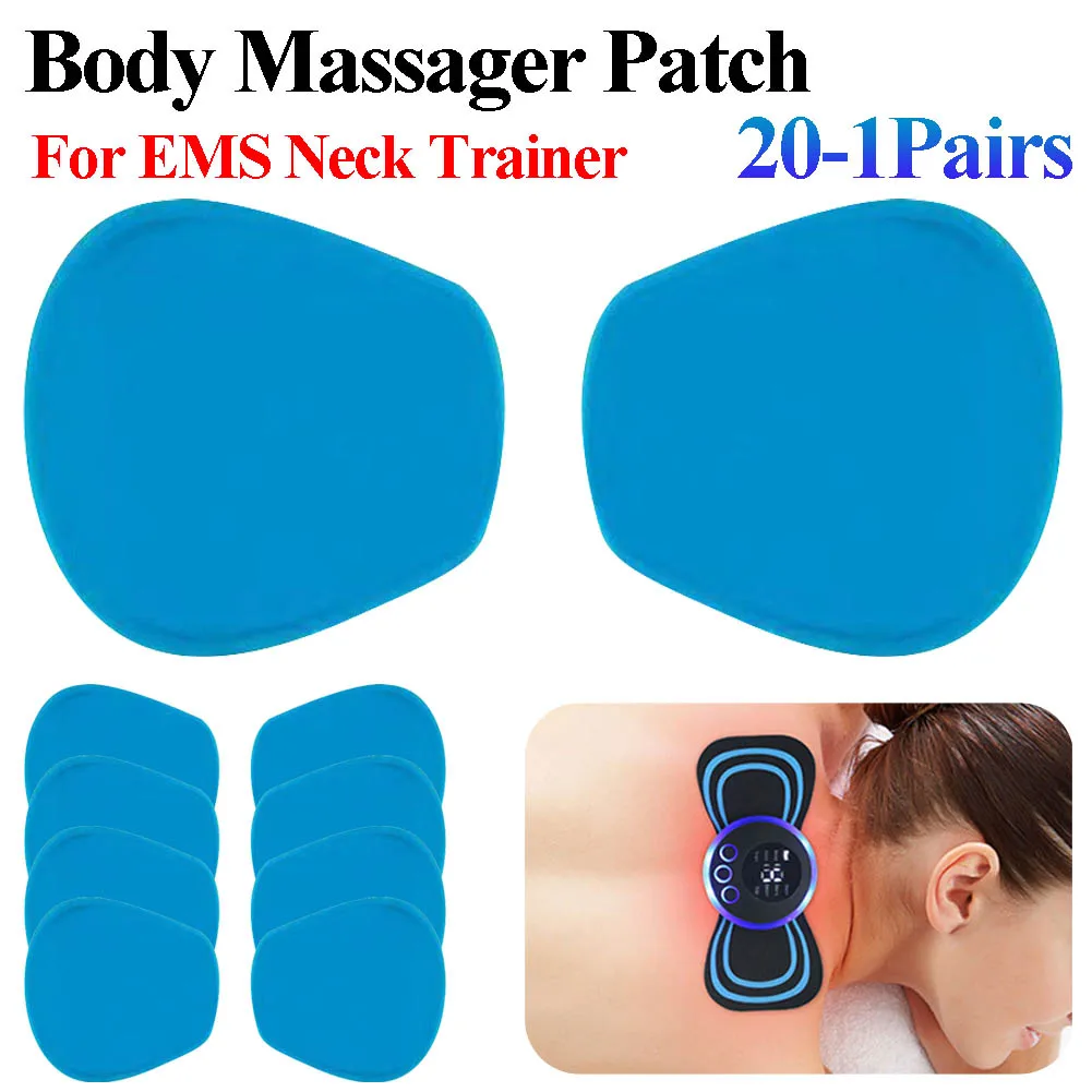 

1Pair/2pcs Muscle Stimulator Sticker Reusable Silicon Gel Body Massager Patch Comfortable Harmless EMS Neck Trainer Accessories