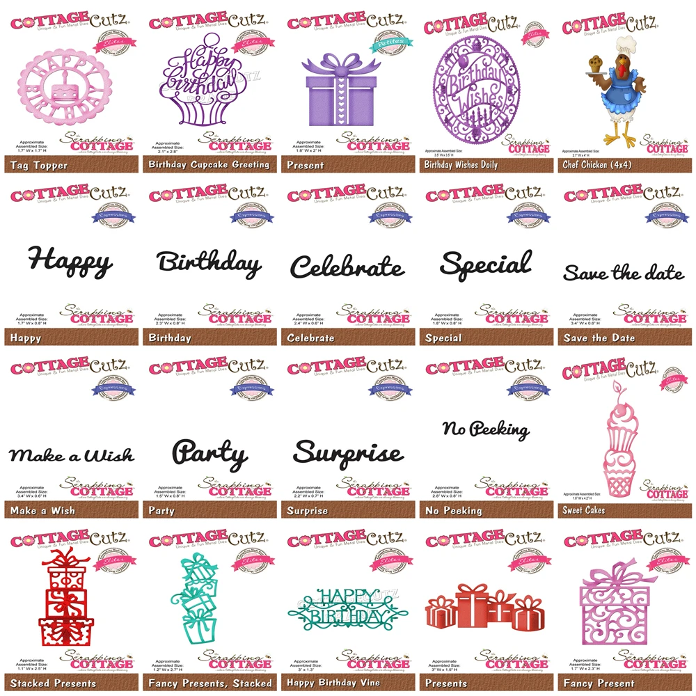 Happy Birthday Terms Metal Cutting Dies Lace Cake Gift Surprise Party for Scrapbooking Paper Frame Card Craft Supplies No Stamp