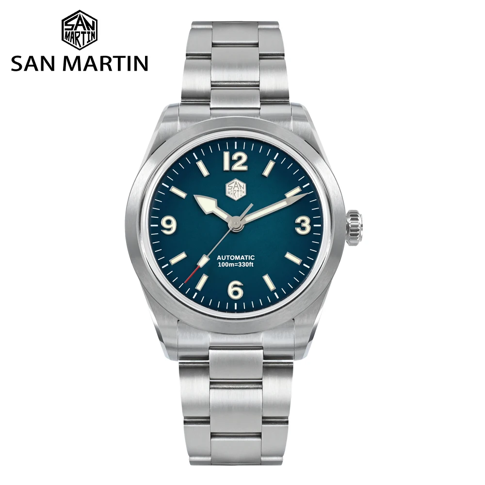 

San Martin 38mm Dial Watch Luxury Sapphire Mirror Waterproof 100m Sport Men Watch NH35 Explore Automatic Mechanical Wristwatch