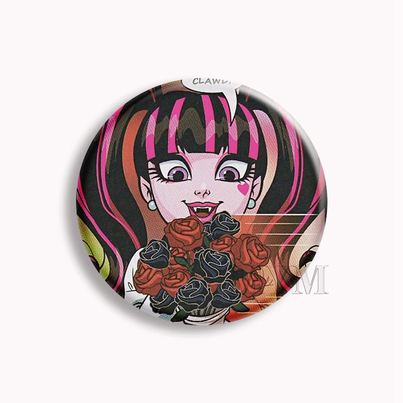 Cartoon Monster High Anime Soft Button Pin Classic Japan Manga Draculaura Brooch Badge Bag Decor Accessories Fans Gifts