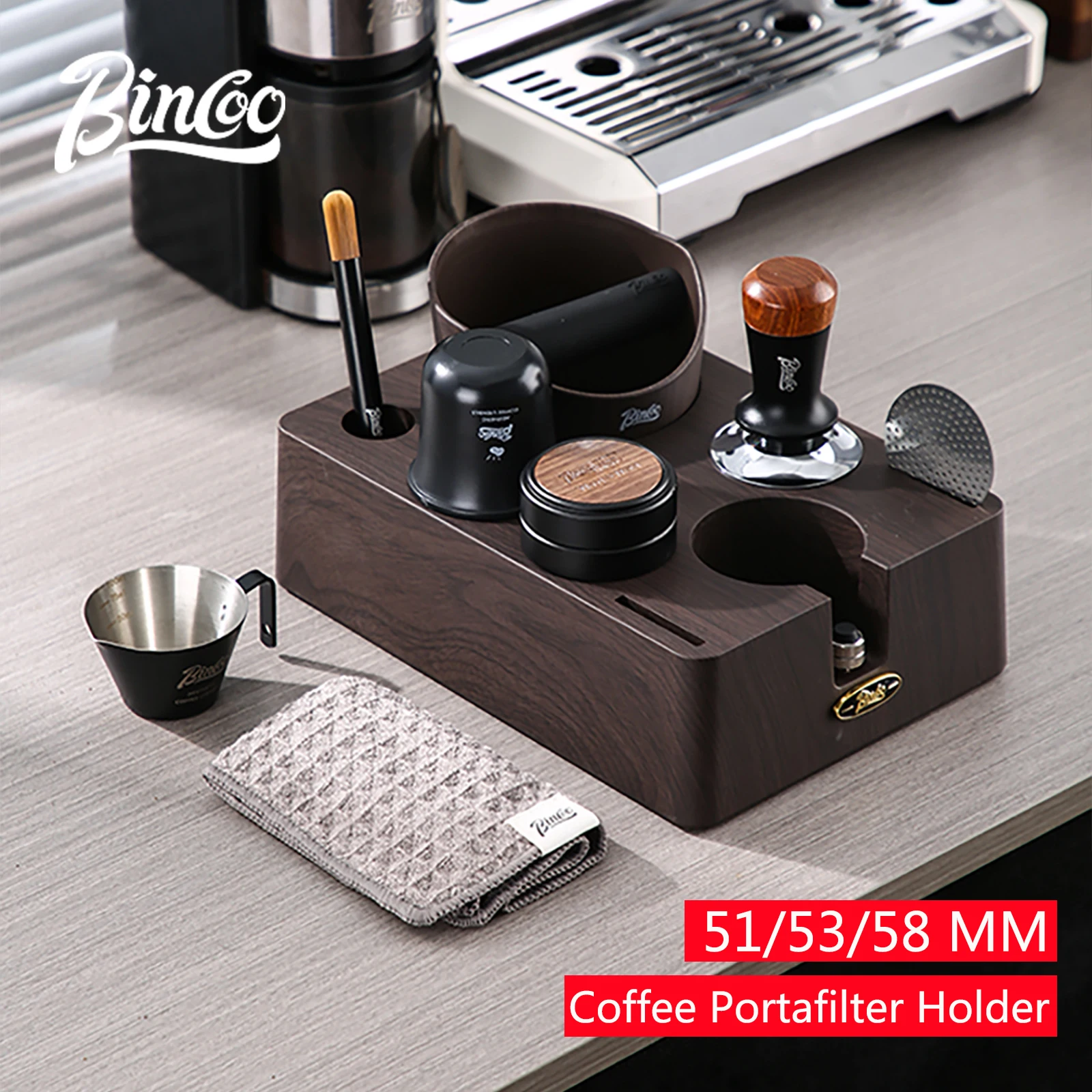 

BINCOO Coffee Tamping Station Stand Portafilter Holder Rack 51MM 53MM 58MM ABS Distributor Espresso Accessories Barista Tools