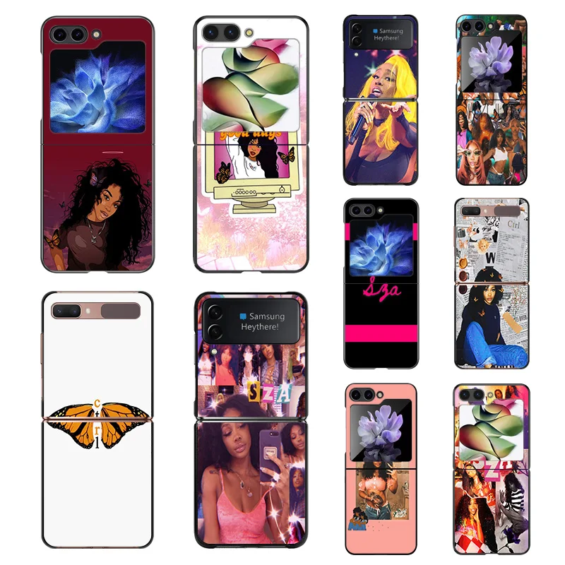 Phone Case For Samsung Z Flip 6 5 4 3 Galaxy ZFlip6 5G Flip5 Flip4 Flip3 SZA Solana Imani Rowe Black Hard Camera Protective Cove