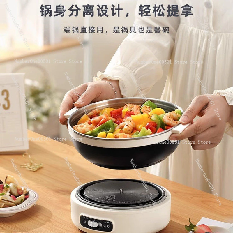 Portable Foldable Electric Pot Stainless Steel Travel Cooker for Dorm Office Mini Hot Pot