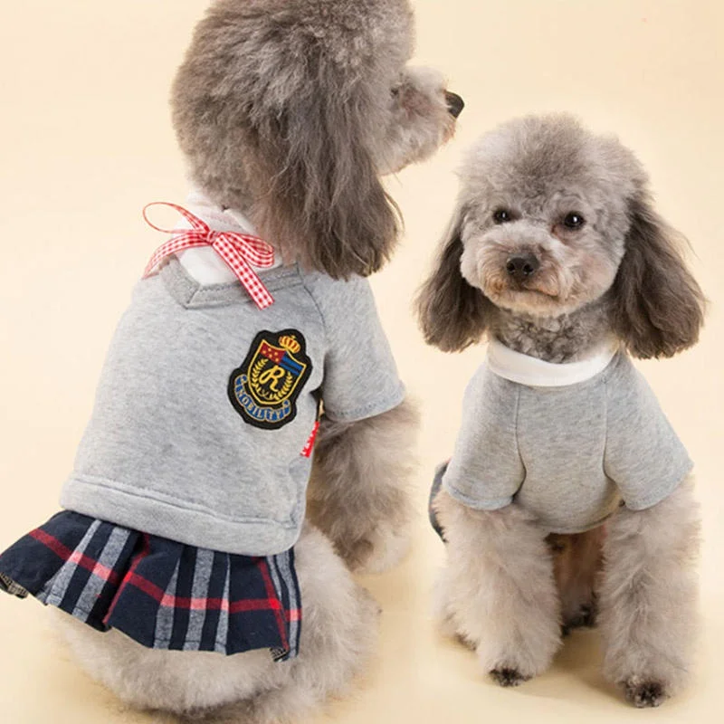 Uniforme de couple pour chiens de compagnie, vêtements pour petits et moyens chiens, costume pour chiot, chemise pour animaux de compagnie