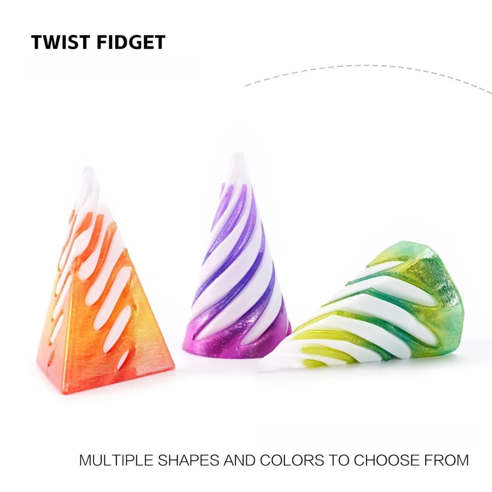 ثلاثية الأبعاد المطبوعة اللولب المسمار الدورية اللعب الإجهاد الحد أداة الهرم Passthrough النحت دوامة مخروط الحلي ديكور المنزل #5