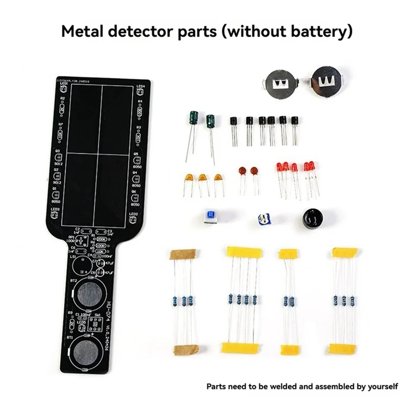 SQPP-DIY Metal Detector Electronic DIY Kit Simple Metal Locator Loose Parts Set Circuit Board Making Soldering Practice Kit