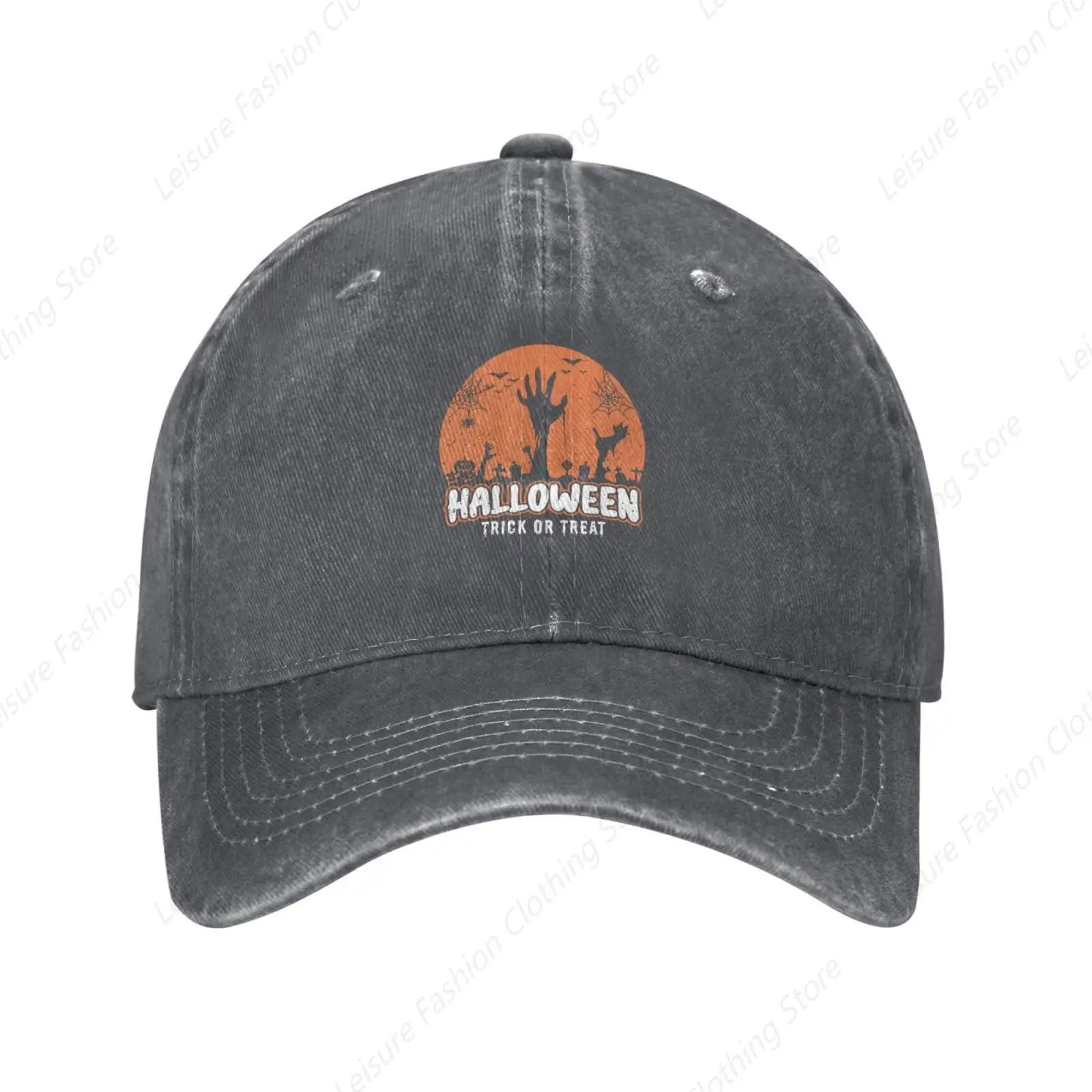 Halloween Trick Or Treat Baseball Cap for Men Women Hats Denim Trucker Caps Dad Hat