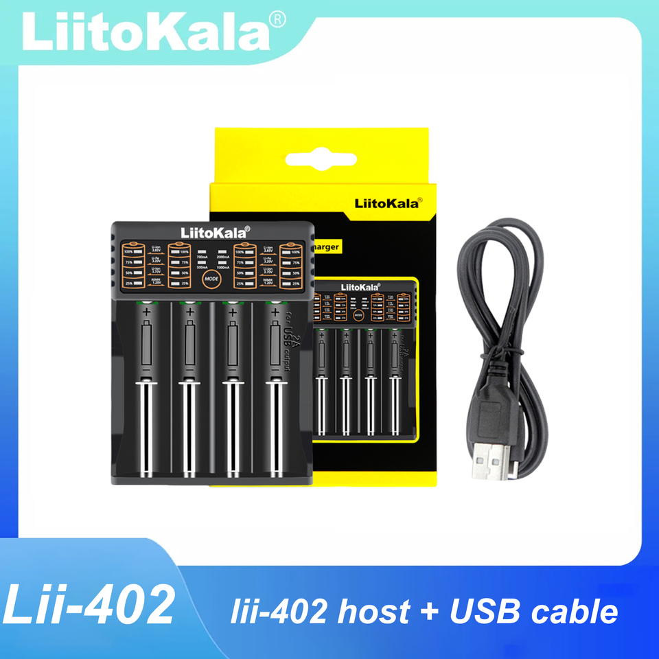  LiitoKala-Universal Battery Charger for 18650 26650 16340 25500 14500 NiMH AA/AAA, Compatible with 1.2V 3.7V 3.2V 3.85V 