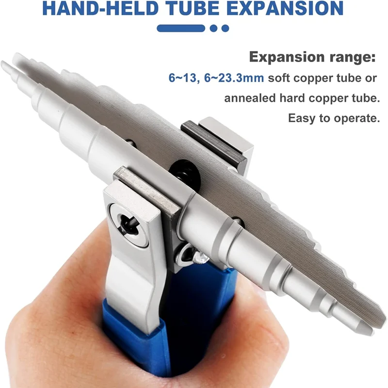 Expansor de tubo de cobre macio, ferramenta manual universal, kit expansor de tubo de refrigeração manual, 3/8 pol., 1/2 pol., 5/8 pol., 3/4 pol., 7/8 pol.