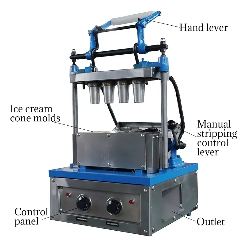 Best Selling Stainless Steel Multi Function Soft Ice Cream Cone Machine