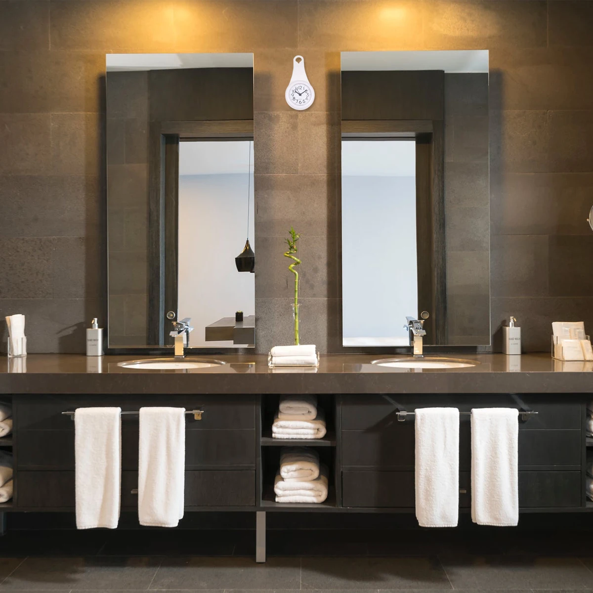 

Waterproof Wall Bathroom Silent Hanging Clock With Suction Cups Decorative Home Clock For Shower Room Kids Bedroom