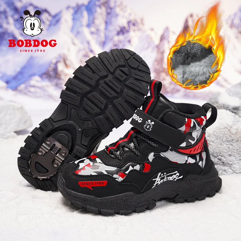 Winter Cold Resistance Boys Girls Snow Boots Outdoor Sports Casual Children Hiking Velvet Thickened Anti-slip Cotton Boots