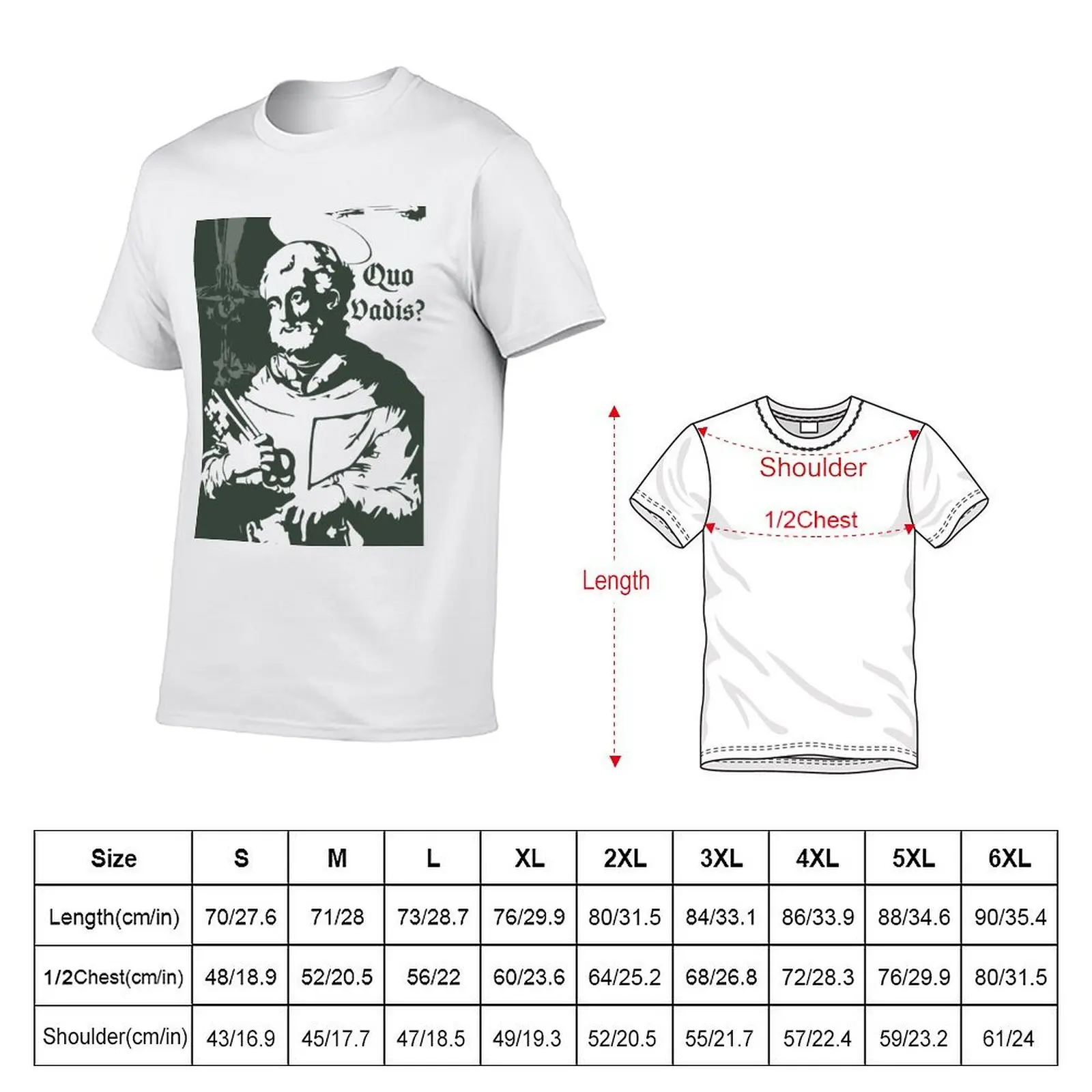 Quo Vadis - سانت بيتر تي شيرت تي شيرت رجل عادي تي شيرت رجل مصمم القطن التي شيرت 100% تي شيرت #5